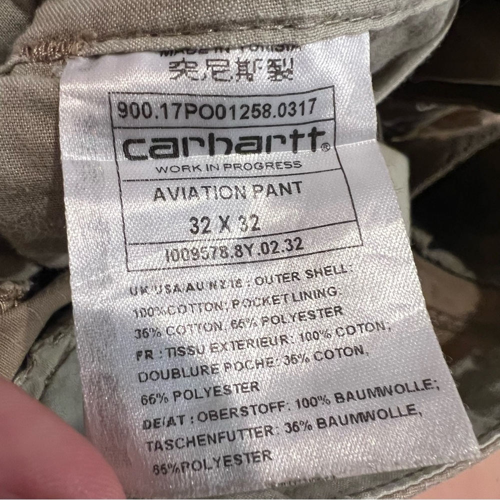 Carhartt WIP Work in Progress Beige Cargo Pants Men’s Aviation Pant Straight Leg - Picture 6 of 9